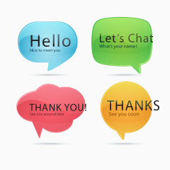 4款创意语言气泡矢量素材
