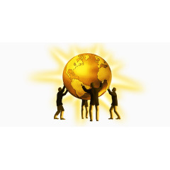 创意人物托起的地球