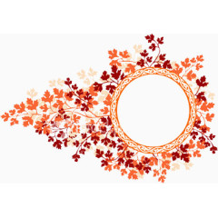 红色枫叶藤装饰的圆圈