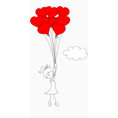 随着气球上升的孩子