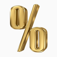 金色立体符号%