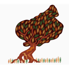 手绘色彩创意树