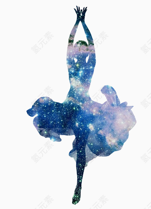 清新星空跳舞美女