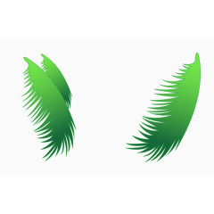 卡通手绘椰树叶子