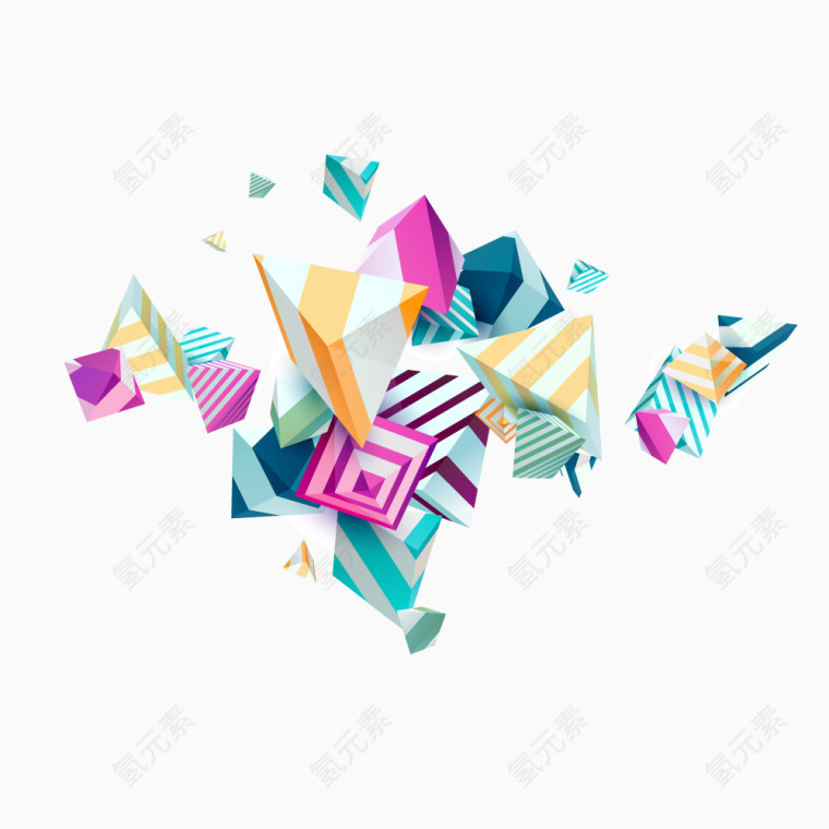 彩色三角形立体椎体