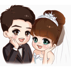 卡通新郎新娘