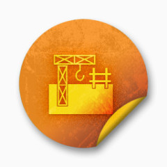 橙色垃圾贴纸徽章橙色垃圾贴纸