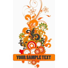 同心圆前的黄色文本框免扣素材