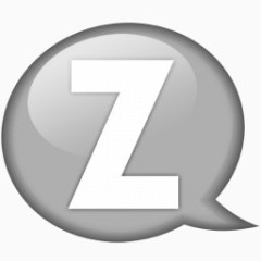 演讲气球白色z图标
