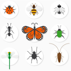 矢量昆虫图标