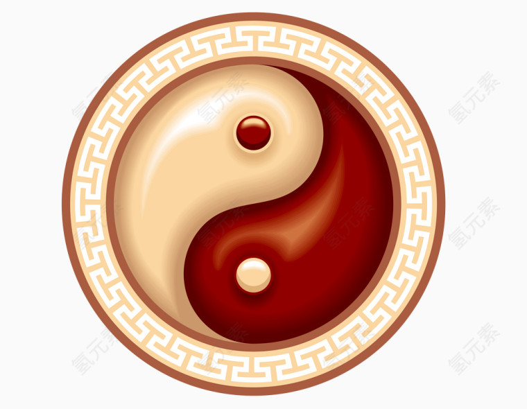 矢量中式太极八卦雕花