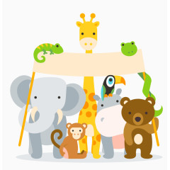 手绘卡通动物素材