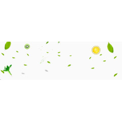 绿色树叶水果片蔬菜漂浮