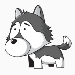 可爱卡通手绘小狗