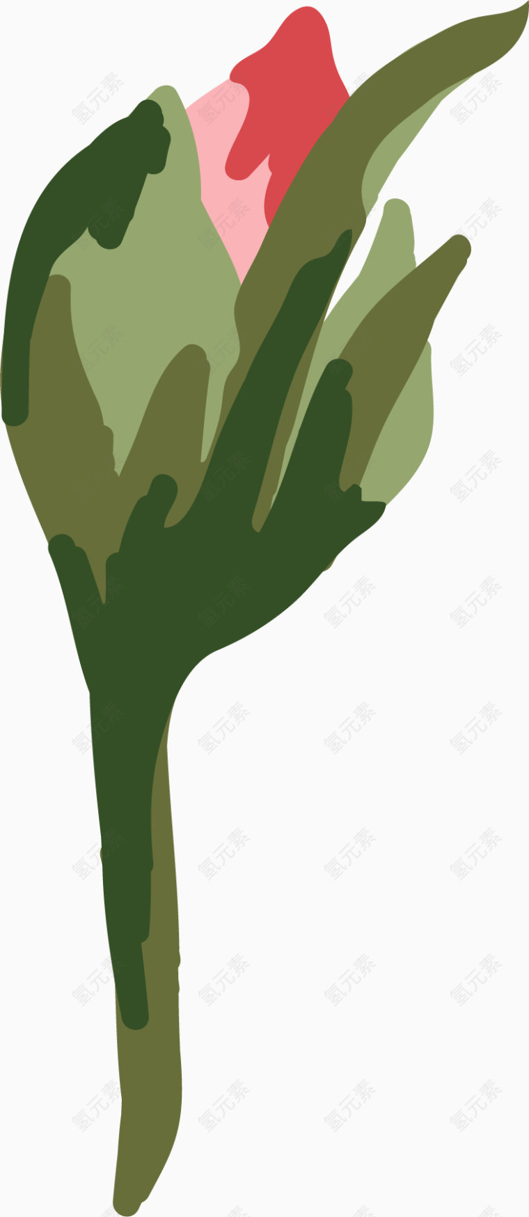 卡通手绘一枝花png 