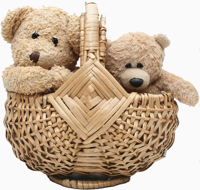 卡通玩具熊竹筐