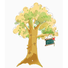 手绘许愿树素材