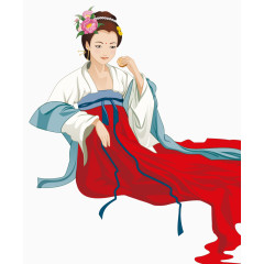 古代仕女进食图