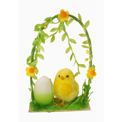 卡通手绘小鸡花篮