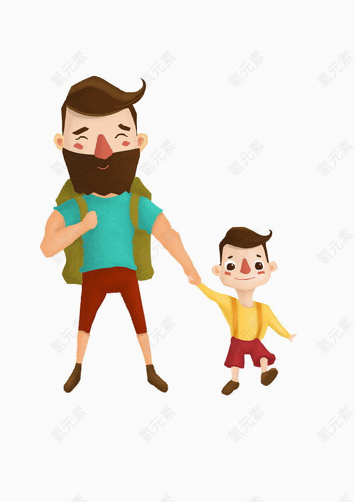 沙滩螃蟹沙滩椅卡通手绘装饰元素