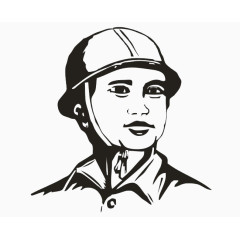 简笔画工人头像