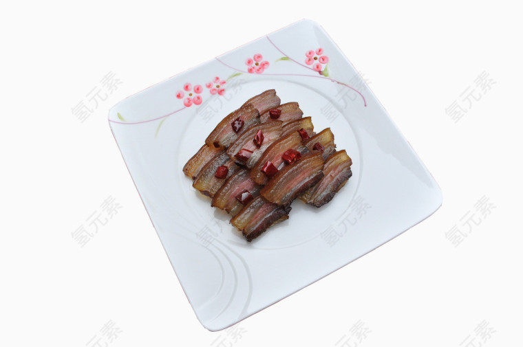 装盘的腊肉矢量