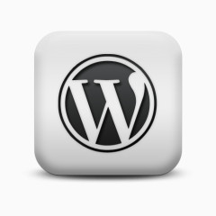 磨砂白广场图标社会媒体标志WordPress社会媒体标识图标