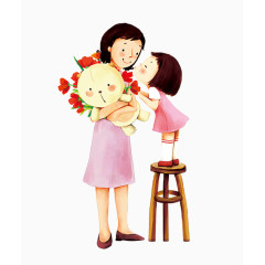 母女亲昵母亲节