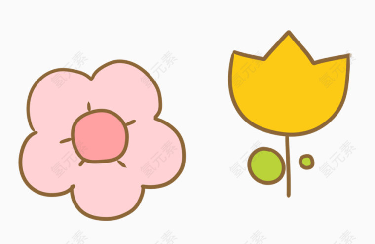 彩绘小花素材