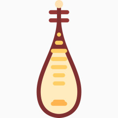 卡通迎新年图标琵琶