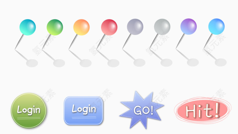 警示便签大头针装饰