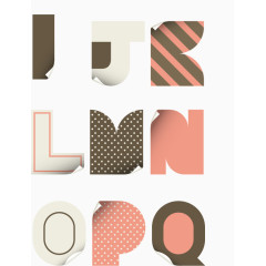 波点英文字母I-Q