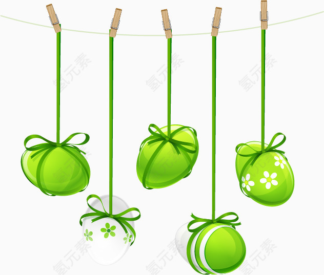 精美绿色花纹吊蛋