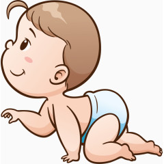 爬行婴儿卡通人物图标元素