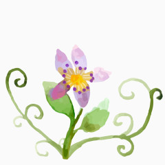 水彩绘童话花卉