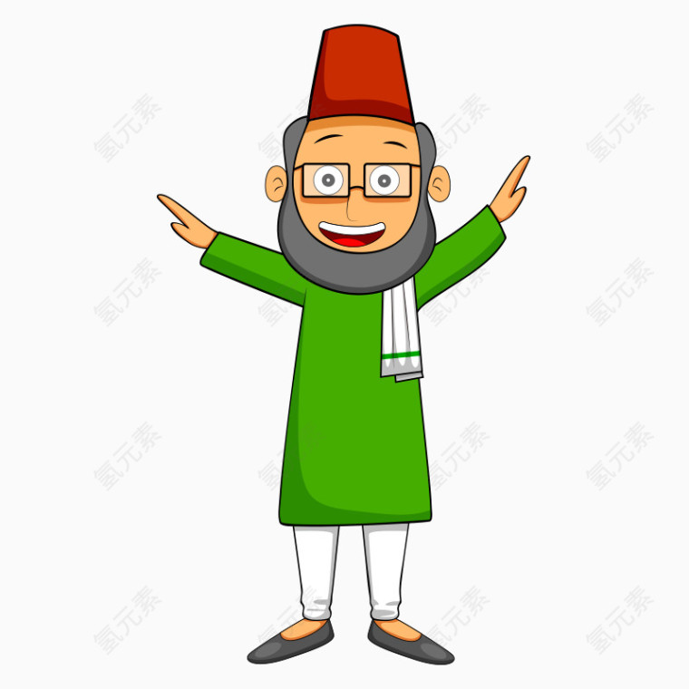 卡通少数民族特色服装人物