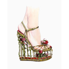 创意高跟鞋手绘