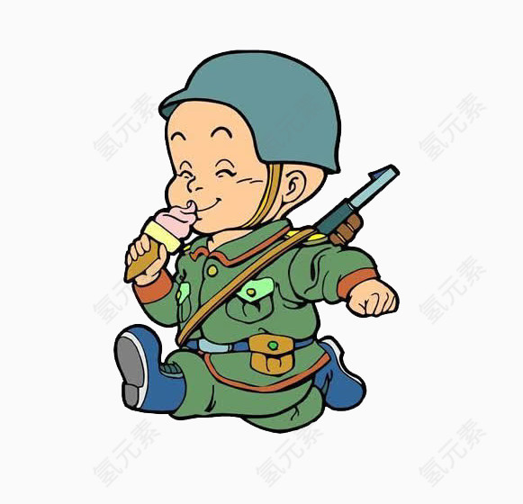 吃冰激凌的小孩子
