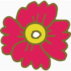 红色小红花卡通手绘花朵海报装饰素材