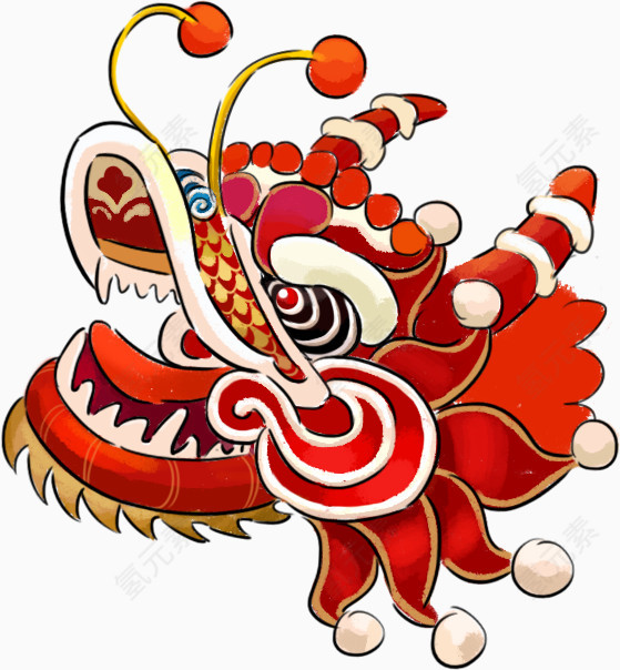 红色喜庆龙头