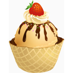 草莓蛋糕卡通手绘