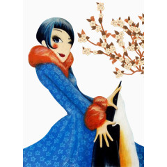 手绘西方美女手绘欧美女孩素材