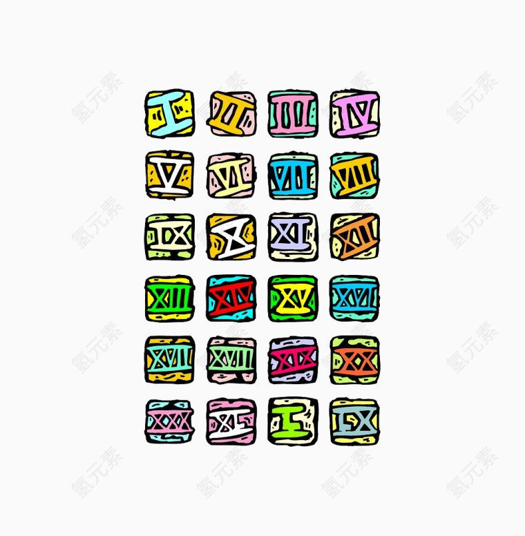 卡通罗马数字