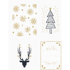 四张手绘圣诞节卡片