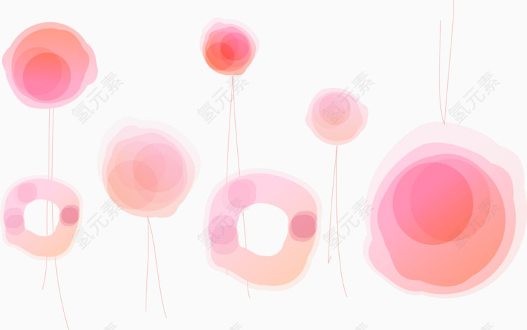 粉色浪漫矢量花儿