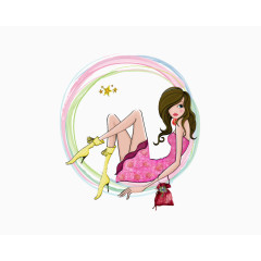 卡通图片人物剪影  卡通性感女郎