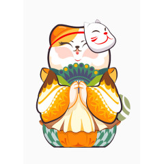 卡通手绘可爱日本招财猫 