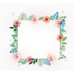 清新手绘花朵边框