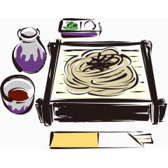 手绘美味日本料理矢量素材