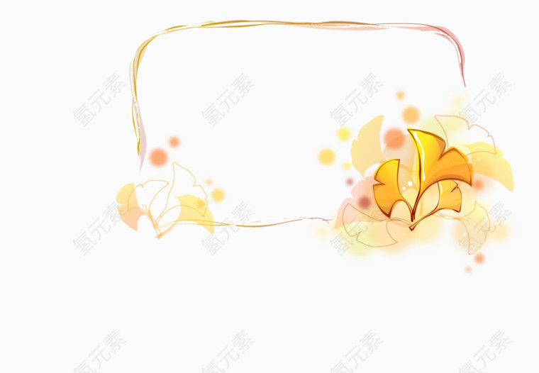 浪漫金色枫叶边框